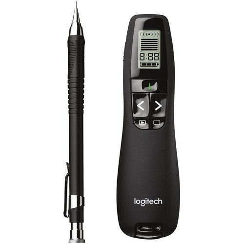 Logitech R800 Laser Presentation Remote - For Visual Presenter LCD - Radio Frequency - 100 ft Operating Distance - BatteryBlack - 1 Each 910-001350 0097855061591