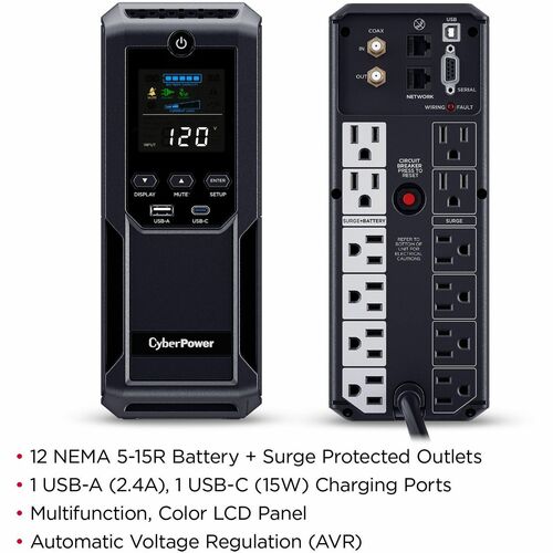 1500VA MINI-TOWER AVR UPS CP1500AVRLCD3