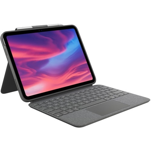 Logitech Combo Touch Keyboard/Cover Case (Folio) for 10.9" Apple, Logitech iPad (10th Generation) Tablet - Oxford Gray - Scrape Resistant, Bump Resistant, Slip Resistant - Woven Fabric Exterior Material - 7.5" Height x 10" Width x 0.8" Depth 920-011433 0097855182210