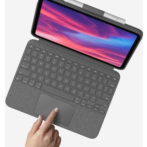 Logitech Combo Touch Keyboard/Cover Case (Folio) for 10.9" Apple, Logitech iPad (10th Generation) Tablet - Oxford Gray - Scrape Resistant, Bump Resistant, Slip Resistant - Woven Fabric Exterior Material - 7.5" Height x 10" Width x 0.8" Depth 920-011433 0097855182210