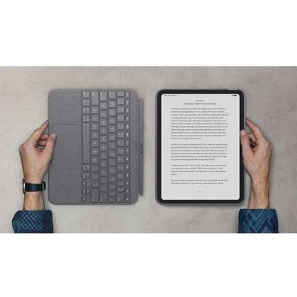 Logitech Combo Touch Keyboard/Cover Case (Folio) for 10.9" Apple, Logitech iPad (10th Generation) Tablet - Oxford Gray - Scrape Resistant, Bump Resistant, Slip Resistant - Woven Fabric Exterior Material - 7.5" Height x 10" Width x 0.8" Depth 920-011433 0097855182210