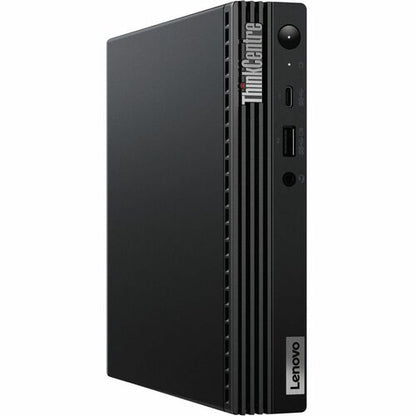 Lenovo ThinkCentre mini tower computer on a white background