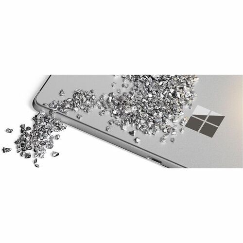 Silver phone with diamond-like crystals spilling out on a white background