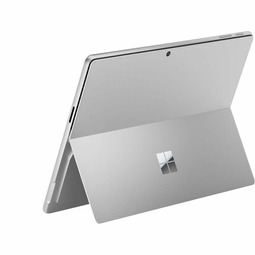 Silver Microsoft Surface device on a white background