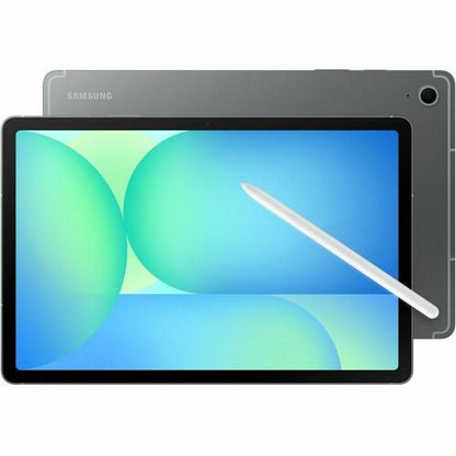 Samsung tablet with stylus on a white background