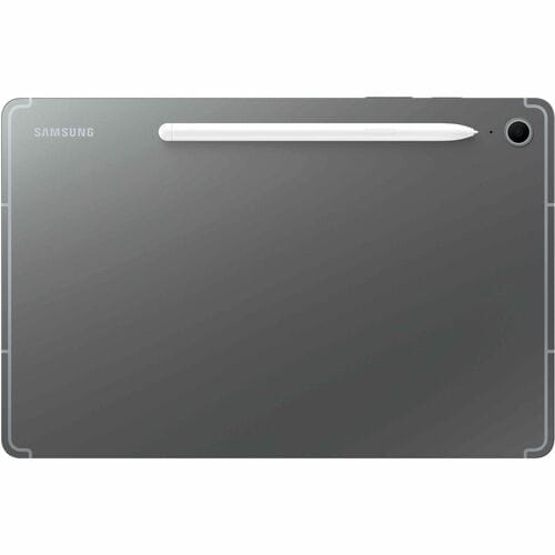 Samsung tablet with a gray cover on a white background