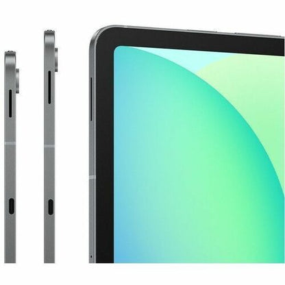 Close-up of a tablet with a gradient screen on a white background