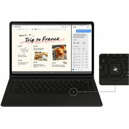 Laptop with a keyboard attached on a white background