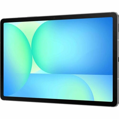 Tablet with a colorful display on a white background