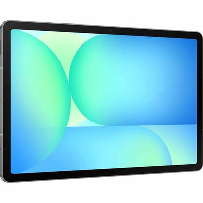 Tablet with a colorful display on a white background