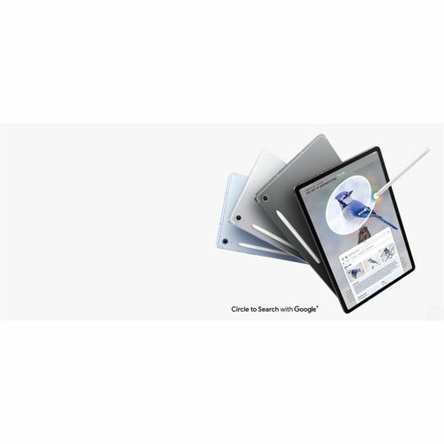 Tablet with stylus on a white background