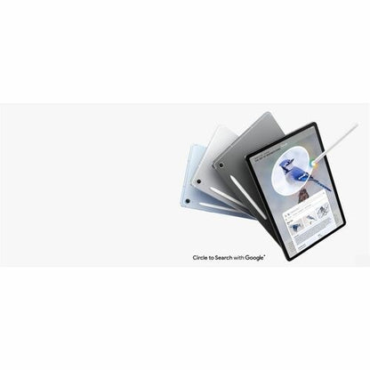 Tablet with stylus on a white background