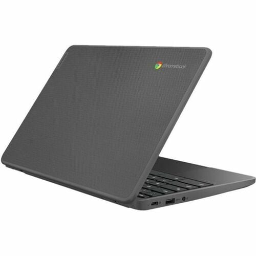 Lenovo ChomeBook showing the ChromeBook logo on the outside lid