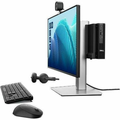 Dell computer monitor with keyboard and mouse on a white background