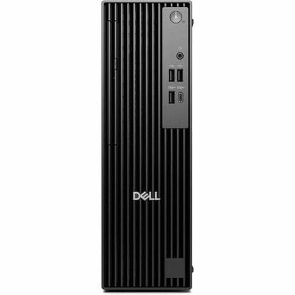 Dell Optiplex computer in black, with the Dell logo visible from the front. 