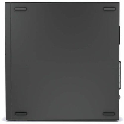 Dell Optiplex computer in black shown from the bottom.