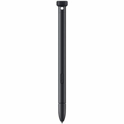 Black stylus pen on a white background