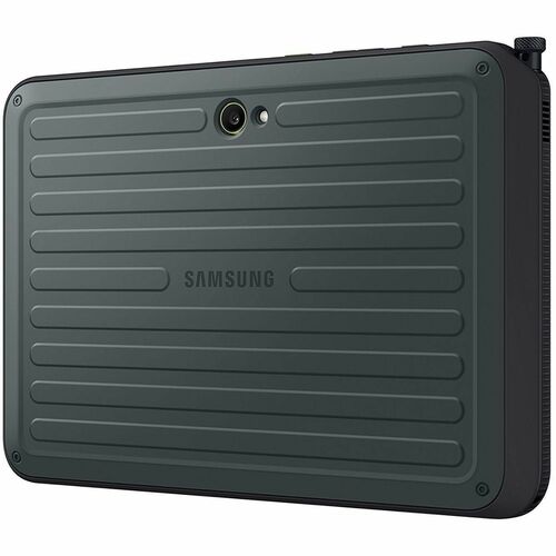 Black Samsung tablet case with textured surface on a white background