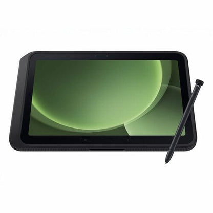 Digital drawing tablet with stylus on a white background
